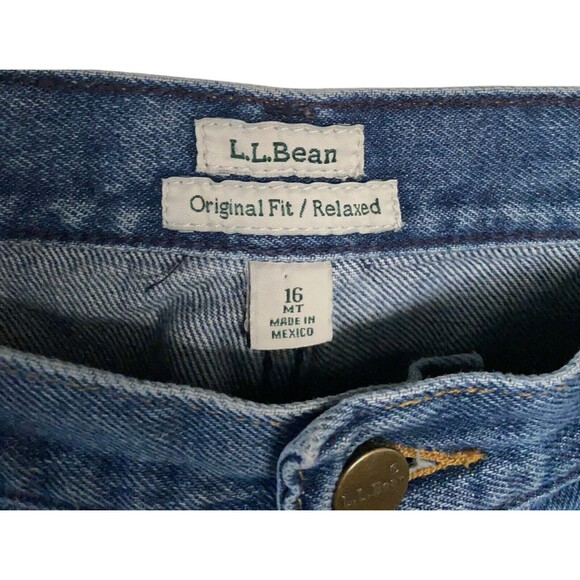 LL Bean Jeans Womens Sz 16 MT Original Fit Relaxed High Rise Mom Jeans 34x30 - Picture 2 of 5